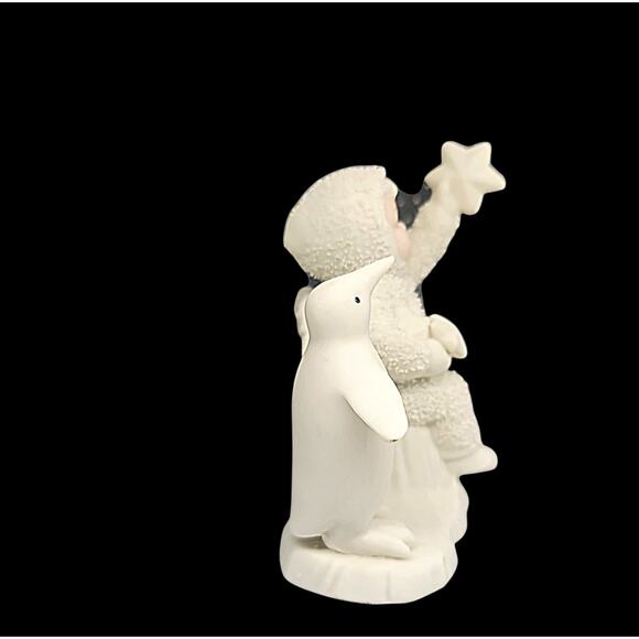Vintage 1991 "Wishing on a Star" SnowBabies Figurine Dept. 56 With Penguin - Picture 6 of 12